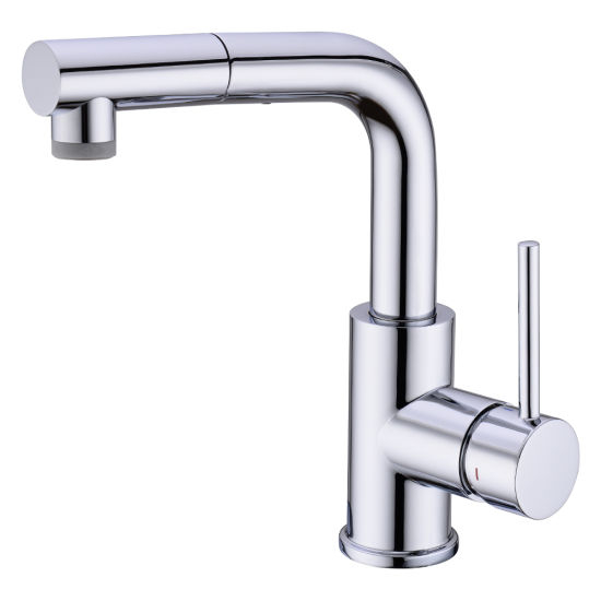 Bathroom Faucet with Pull out Sprayer, Pull out Bar Faucet in Chrome
