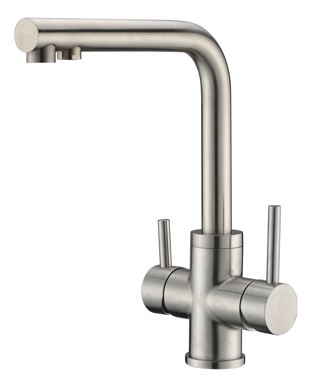 Grifo de cocina de 3 v&iacute;as de acero inoxidable para filtro de agua