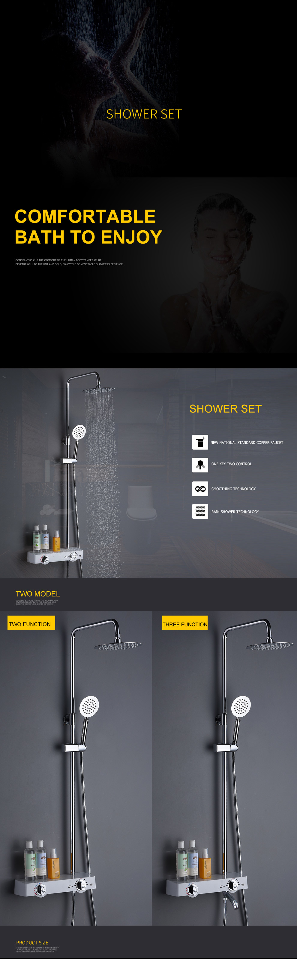 Juego de ducha digital con plataforma de estante, juego de grifo mezclador termost&aacute;tico para ducha tipo lluvia